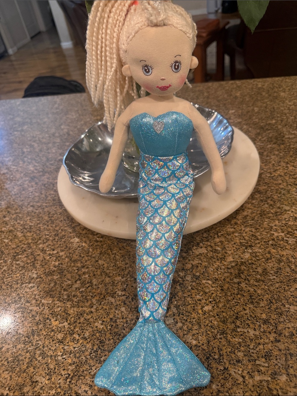 Sparkly Blue Mermaid Doll Plush